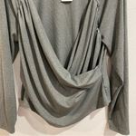 Cider  Gray Ruched Long Sleeve Faux Wrap Top Sz 2XL NWT Photo 2