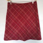 American Eagle  Red Argyle Plaid Wool Skirt Photo 1