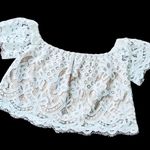 Lucy Paris embroidered beige crop top Size M Photo 1