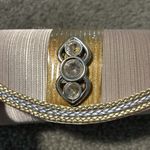 Vintage Cream Clutch with Gold magnetic closure chain strap evening bag Photo 9