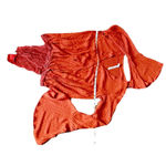 Free People Intimately Makin’ Wave Bodysuit S Orange Polka Dots Deep V-Neck Boho Photo 6