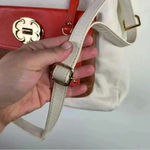 Emma Fox ‎ White Leather Fold Over Crossbody Purse Photo 4