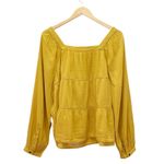 Old Navy NWT Square-Neck Tiered Swing Top Size Large Boho Blouse Mustard Yellow Photo 2