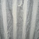 Impressions NATURAL CREAM WITH SHIMMERY SILVER STRIPES MAXI DRESS LARGE Photo 3