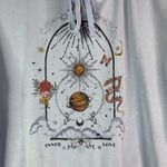 No Boundaries  Womens Graphic Hoodie XL Light Blue Celestial Sun Moon Snake EUC Photo 2