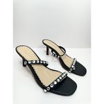 Zigi Soho Women's Black Size 6.5 Lucy 2-Strap Rhinestone Square-Toe Sandals Photo 4