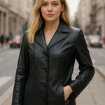 Y2K Vintage Lobi Lobi 100% Leather Jacket City Special Occasion Mob Wife M Black Size M Photo 0