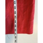 SAKE Coral Linen Blend Sleeveless Button Front Midi Dress with Tie Waist Size 16 Red Photo 5