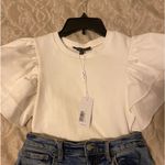 Petal and Pup  White Puff Sleeve Top Photo 2