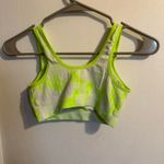Womens Neon Tie Dye Ribbed Sports Bra Athletic Workout Top Green Size XS Photo 1