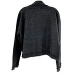 Eileen Fisher Charcoal Felted Merino Wool Fringed Cardigan Jacket Size Medium Photo 4