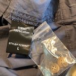 Tuckernuck Womens 100% Cotton Short Sleeve Mini Shirt‎ Dress Navy Large NWT Blue Photo 7