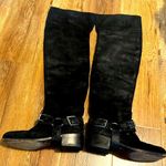 Christian Dior Moto Harness Boots Over the Knee Black Suede OTK EU37 Photo 6