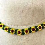 Yellow flower beaded choker necklace Photo 0