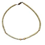 Puka shell with carved rose beaded necklace Photo 3