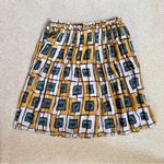 Joe Fresh  Pleated Geometric Square Patterned Elastic Waist A-Line Skirt XS Photo 7