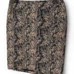 Talbots  Black Beige Snakeskin Print Pencil Skirt 10P Photo 0