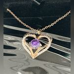 Louisa Secret Love Heart Rose Gold/Purple Gemstone 925 Sterling Silver NEW Purple Photo 1