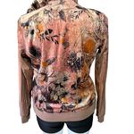 Studio Works Sport Womens Hoodie Velvet Velour Floral Print Hooded Sweatshirt Photo 3