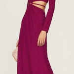 Monique Lhuillier ML by Elegant Purple Metallic Knit Long Sleeve Dress Size 10 Photo 0