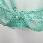 Naja Chloe Balconette aqua blue lace unlined underwire bra size 34DD Green Photo 4
