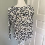 Lucky Brand Women Top Blouse Blue White Floral V Neck Long Sleeve Small Photo 2