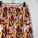 Monteau Pink & Yellow Retro Geometric Printed Pleated Midi Skirt M Photo 2