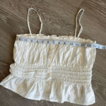 Madewell Crop Top Womens XS Smocked Button Front White Preppy Cottage Photo 5