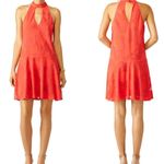 Waverly Grey Halter Keyhole Floral Chiffon Red Mini Dress Medium Photo 6