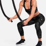 Under Armour Women's Project Rock Ankle Leggings Medium Black Gray Floral Gym Photo 3