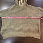 Gap ‎ Womens XS Olive Green Waffle Knit Hoodie Drawstring Pullover Casual Photo 9