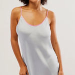 Free People NWT Intimately  Blue Just What You Need Mini Slip Size Medium $60 Photo 0
