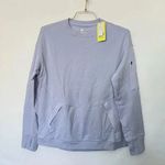 All In Motion  French Terry Crew Neck Sweatshirt Size Small Lavender Thumbhole Photo 0