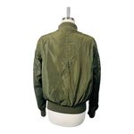 JouJou Olive Green Bomber Jacket Military Style Zip Up Flight Jacket Large Photo 3