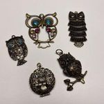 Lot Of 5 Animal Costume Pendants / Charms Variety Owl Birds 1 Locket Photo 0