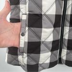 Kensie Jeans Vest Buffalo Check Quilted Black & White Pockets Zip Up SZ Medium Photo 4