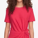 Rag and Bone  Marina Crewneck‎ Short-Sleeve Drape Tee Hot Pink Size Small Photo 0