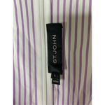 St. John sleeveless top purple white striped low cut v neck size small Photo 2