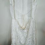 SheIn Women White Lace Bodycon Mini Dress Size Small Open Back Short Sleeve 33.5 Photo 10