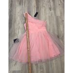 Lulus  Exceptional Moments Light Pink Swiss Dot One-Shoulder Mini Dress Size S Photo 4