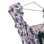 Free People Gaia Printed Lilac Floral Corduroy Bow Tunic Size XS Photo 5