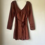 Princess Polly Nellie Chocolate Brown Satin Long Sleeve Mini Dress 0 Photo 8