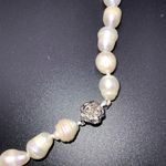 Baroque Japanese Pearl 12X14mm 18 Inches With Silver Rose Clasp Necklace Chocker Photo 9