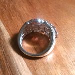 Mozambique Garnet and White Zircon Brass Ring (Size 5) Photo 5