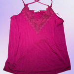 Nine Britton Size 1X Hot Pink Lace trimmed Crossback Camisole Photo 0