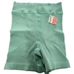 Free People FP Movement Shorts Womens XS Turquoise Mint Free Throw High Waist Ribbed New Photo 2