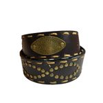 Western Cowgirl Grunge Black Infinity Stud Belt 36” Rope Stitch Hem S/M NWT Photo 4