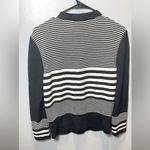 St. John Collection  Marie Gray White Black Gold Button Cardigan Sweater Size Med Photo 1