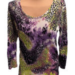 Alberto Makali Vintage  Animal Print Top Multi Color Y2K 90s Artsy Photo 0