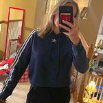 Adidas Navy Blue Cropped Sweatshirt Photo 0